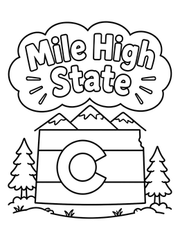 Free printable Colorado Mile High State Flag coloring page