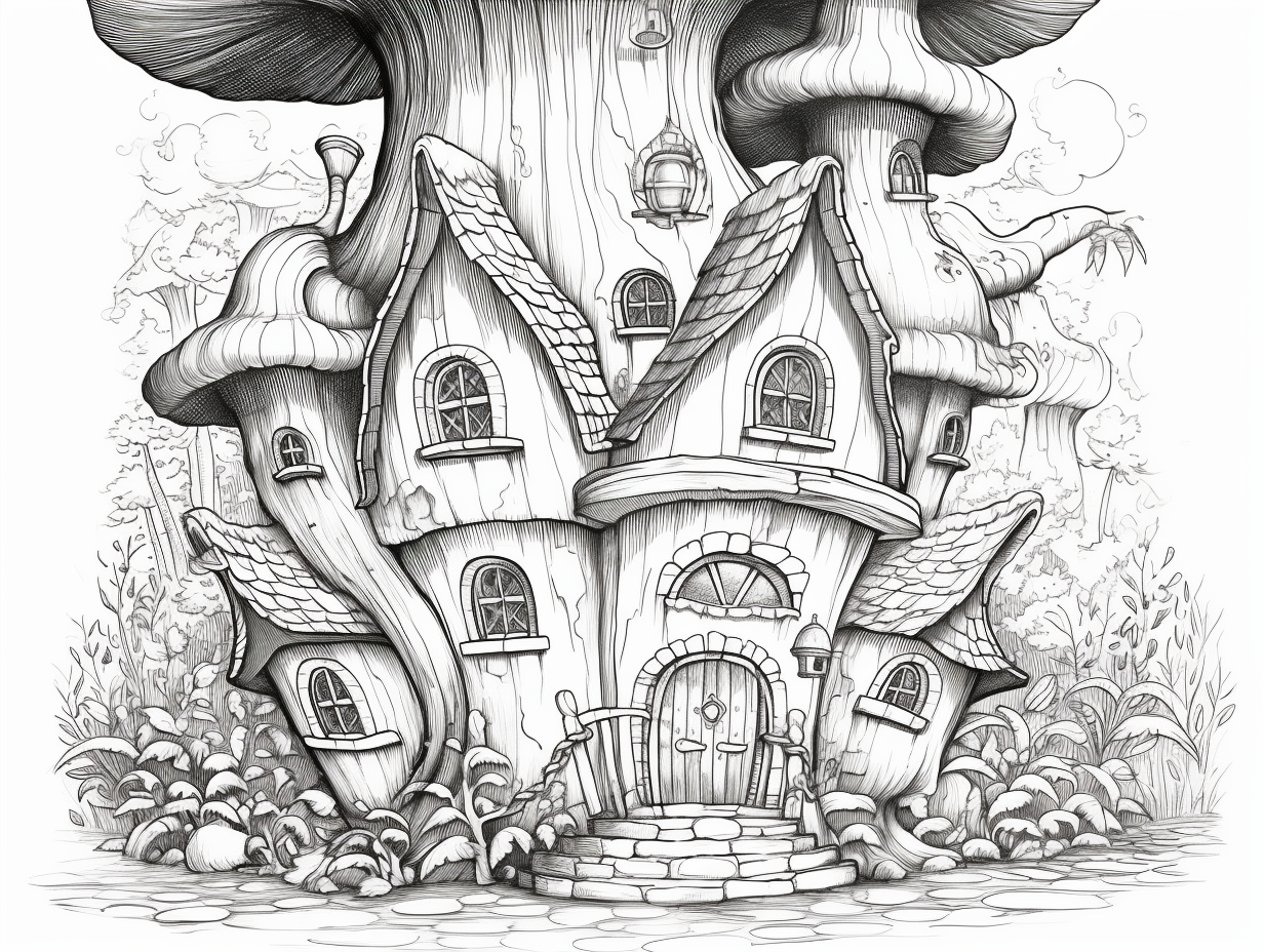 illustration of Colorful adventure to a fairy abode