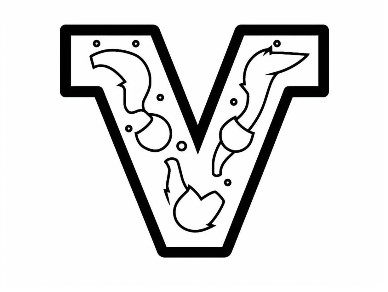 illustration of Colorful and fun letter V
