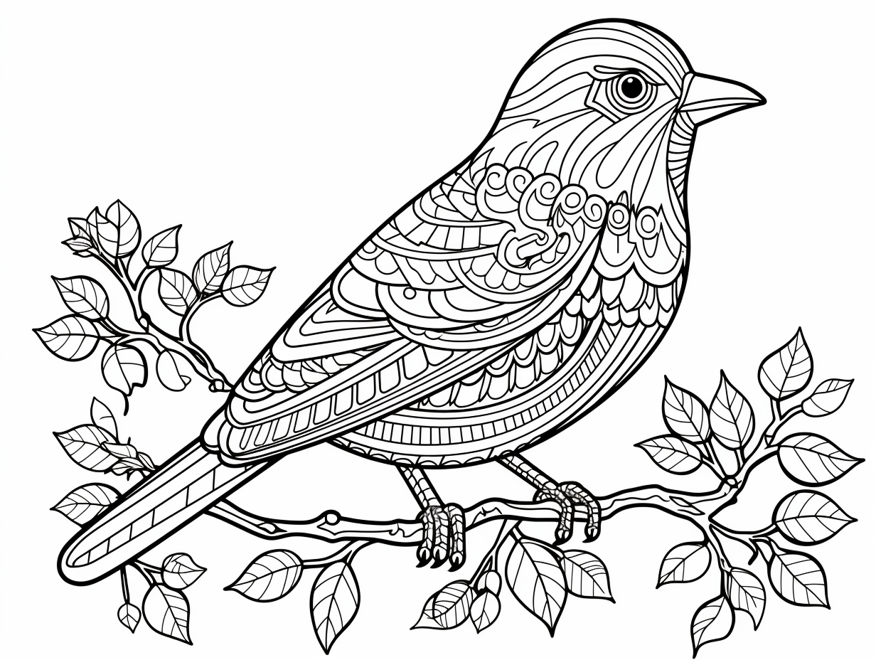 illustration of Colorful avian art for adults