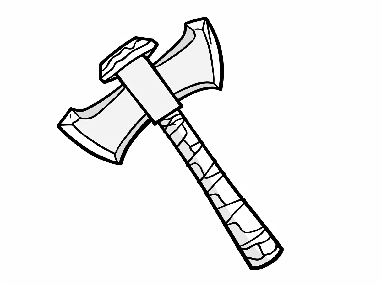 illustration of Colorful axe drawing