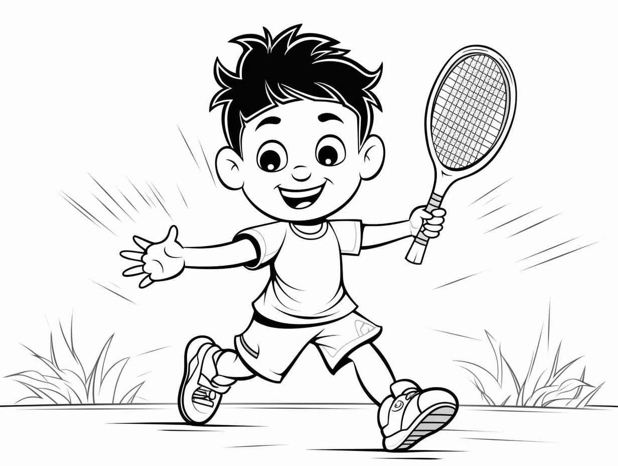 illustration of Colorful badminton playtime