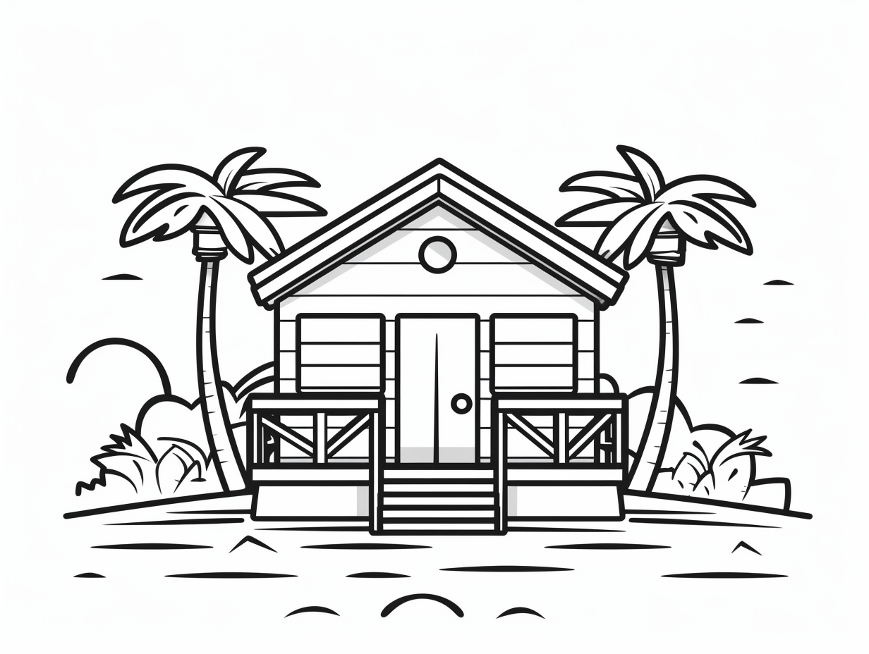 illustration of Colorful beach house