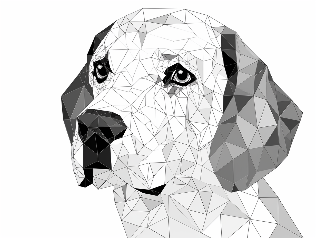 illustration of Colorful beagle outline for adults