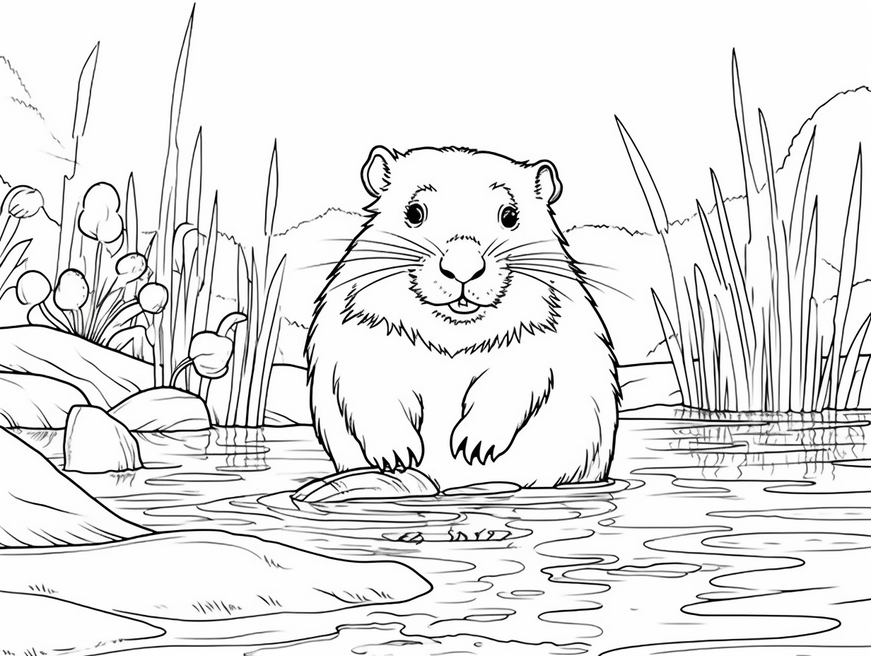 illustration of Colorful beaver image