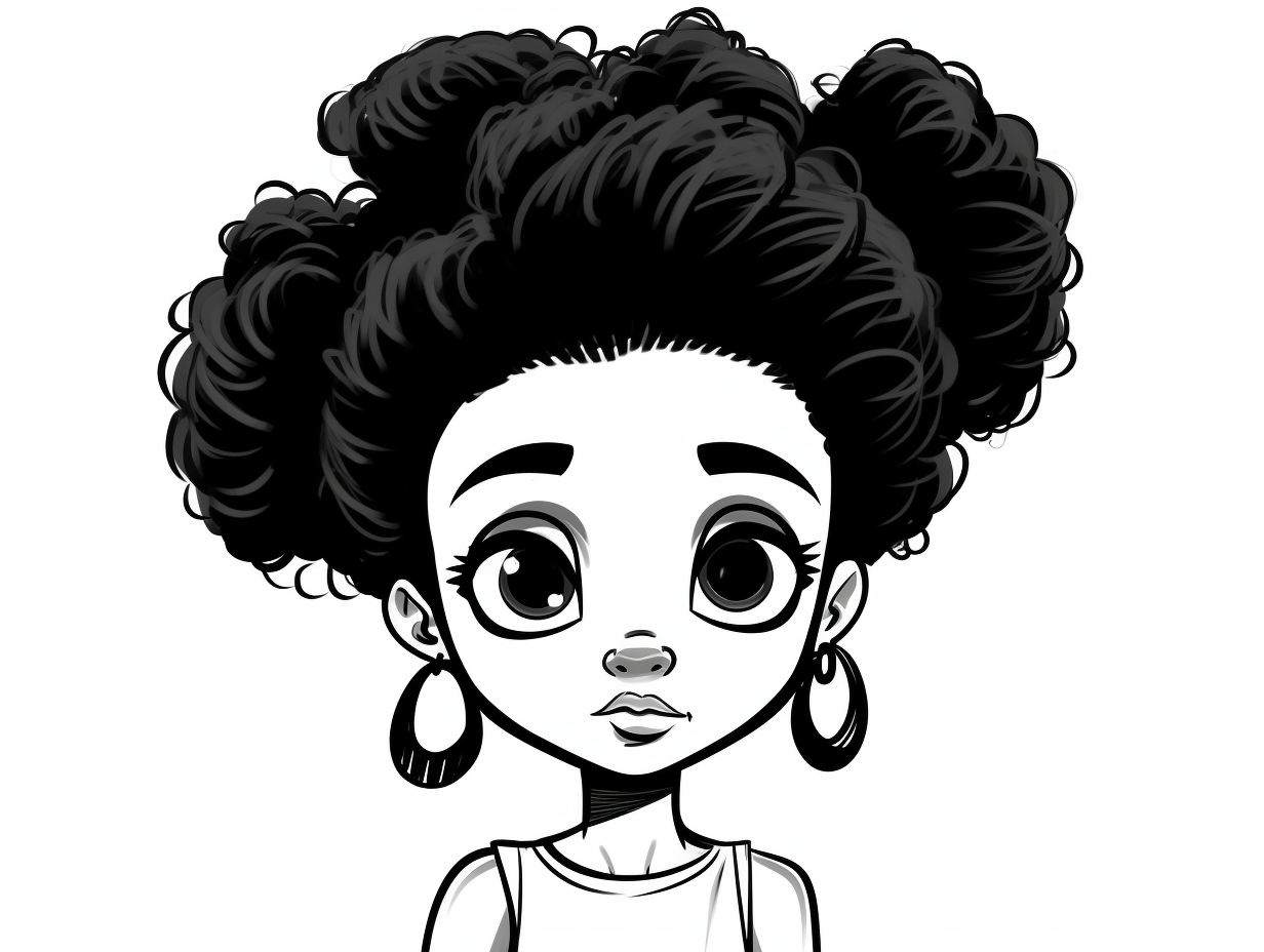 illustration of Colorful black girl illustration