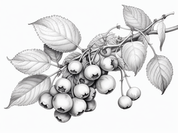 Tasty Blueberry Drawing - Coloring Page
