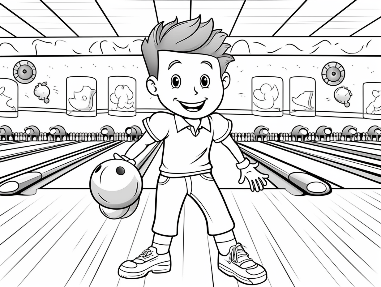 illustration of Colorful bowling adventure