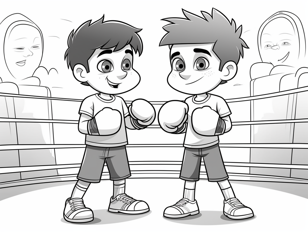 illustration of Colorful boxing game