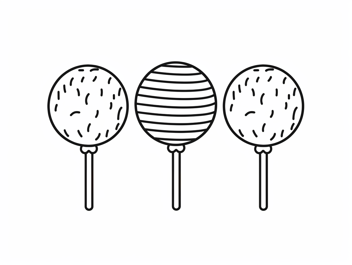 illustration of Colorful cake-pop coloring sheet