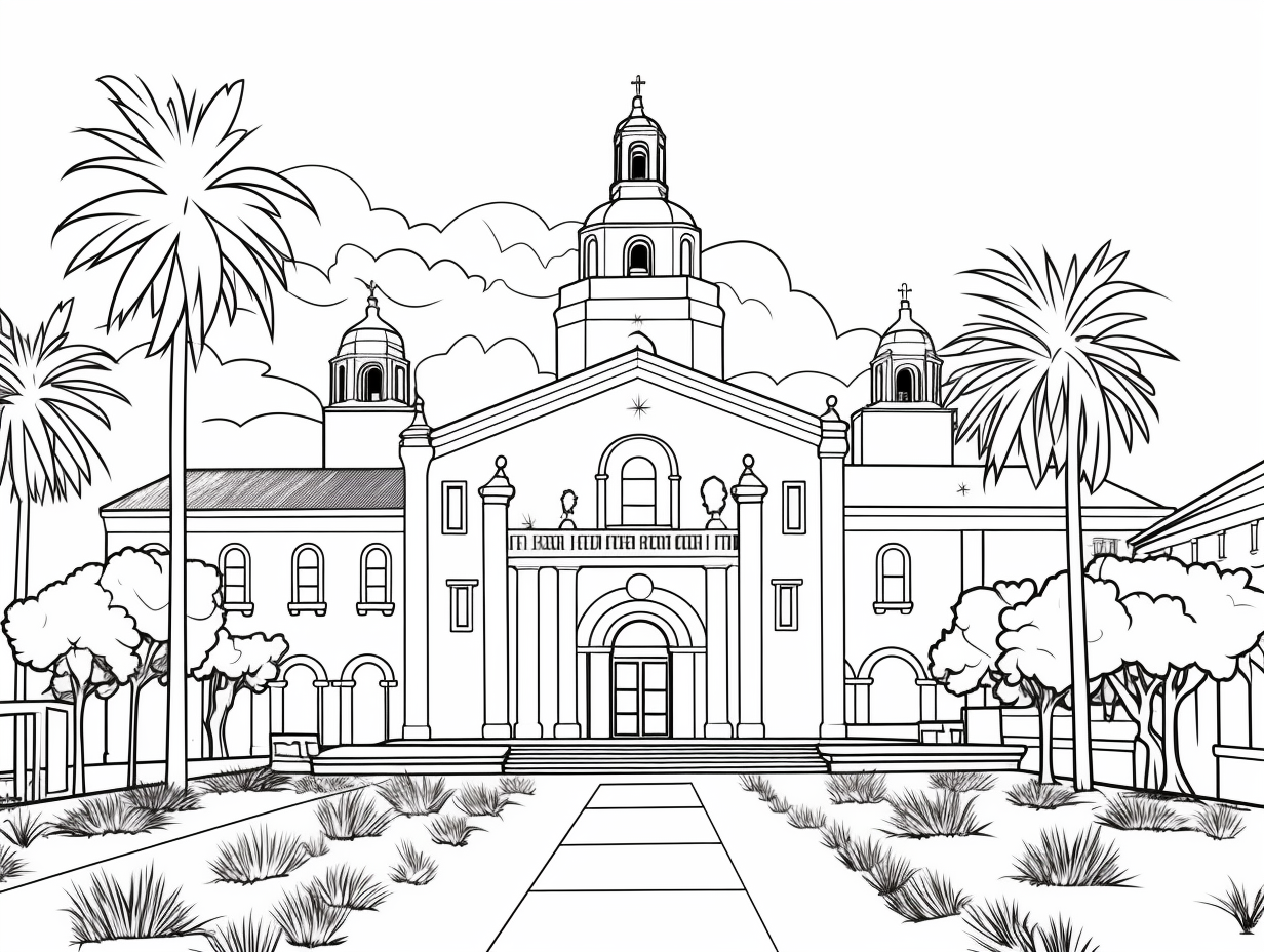 illustration of Colorful California mission artwork