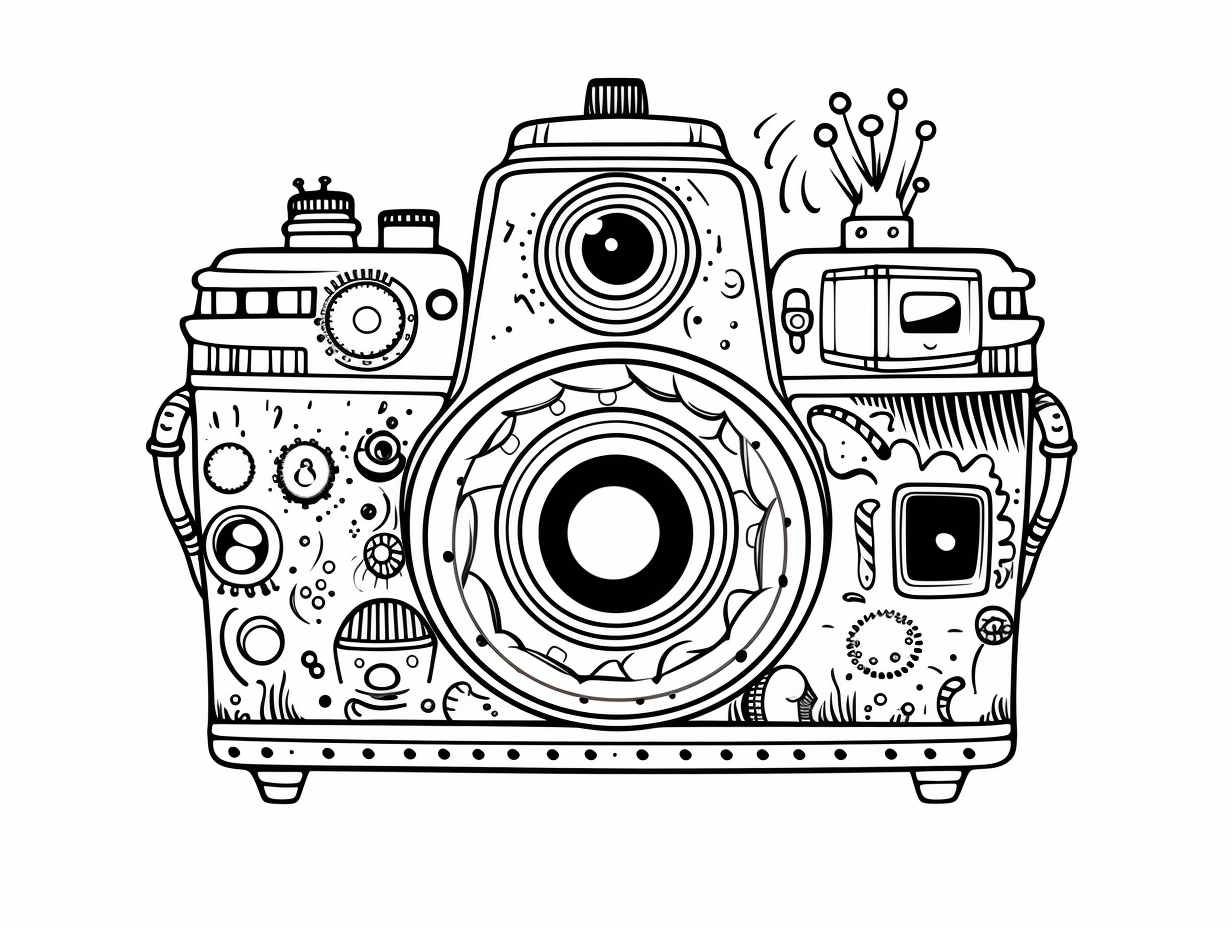 illustration of Colorful camera for coloring