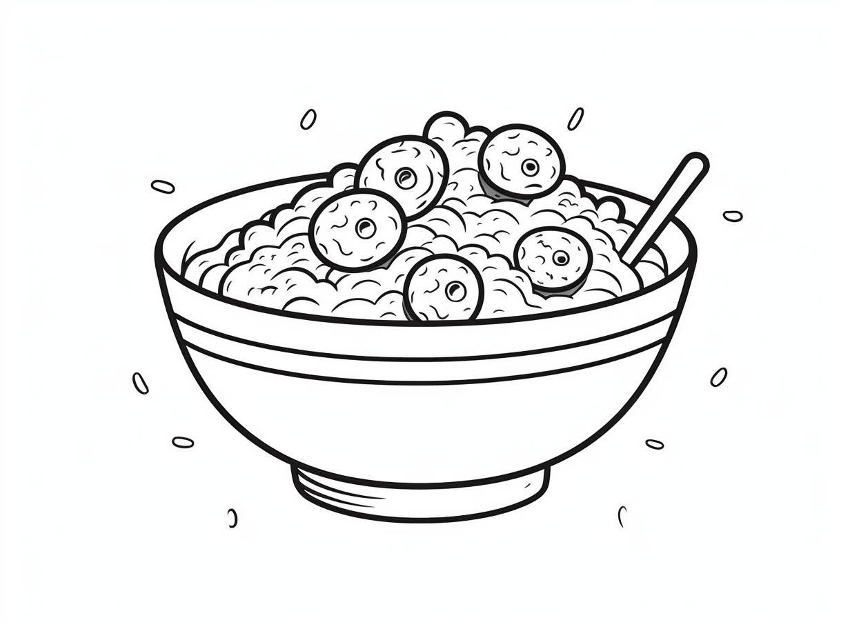 illustration of Colorful cereal picture to color