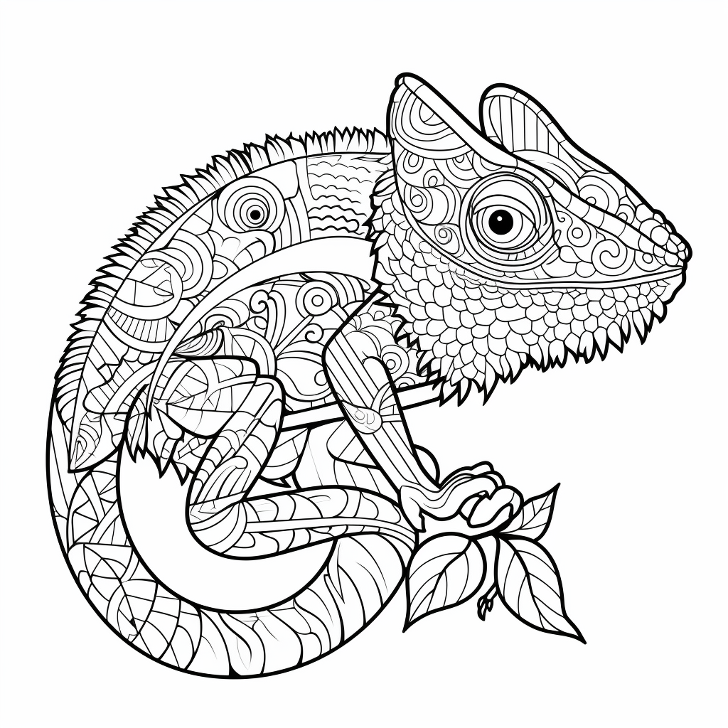 illustration of Colorful chameleon mandala masterpiece