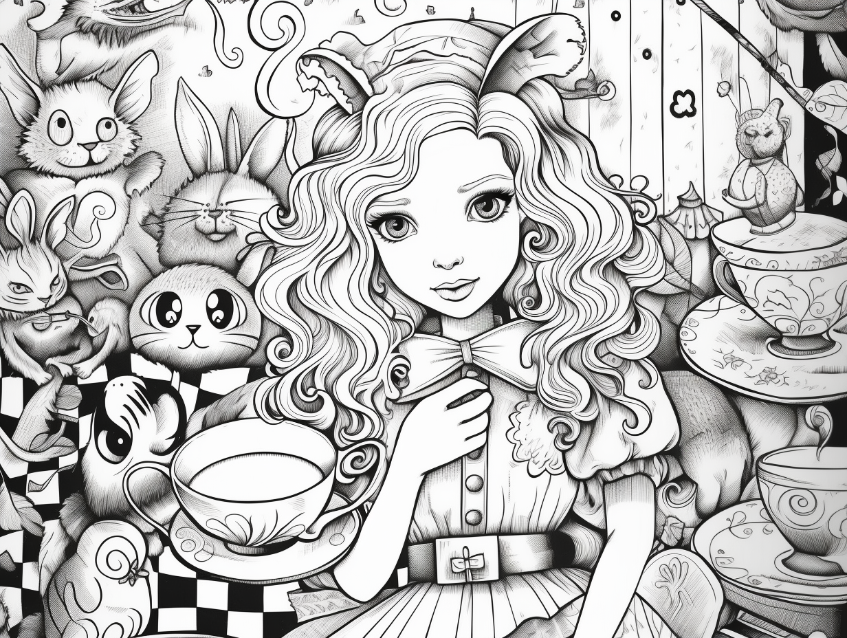 illustration of Colorful characters of Wonderland