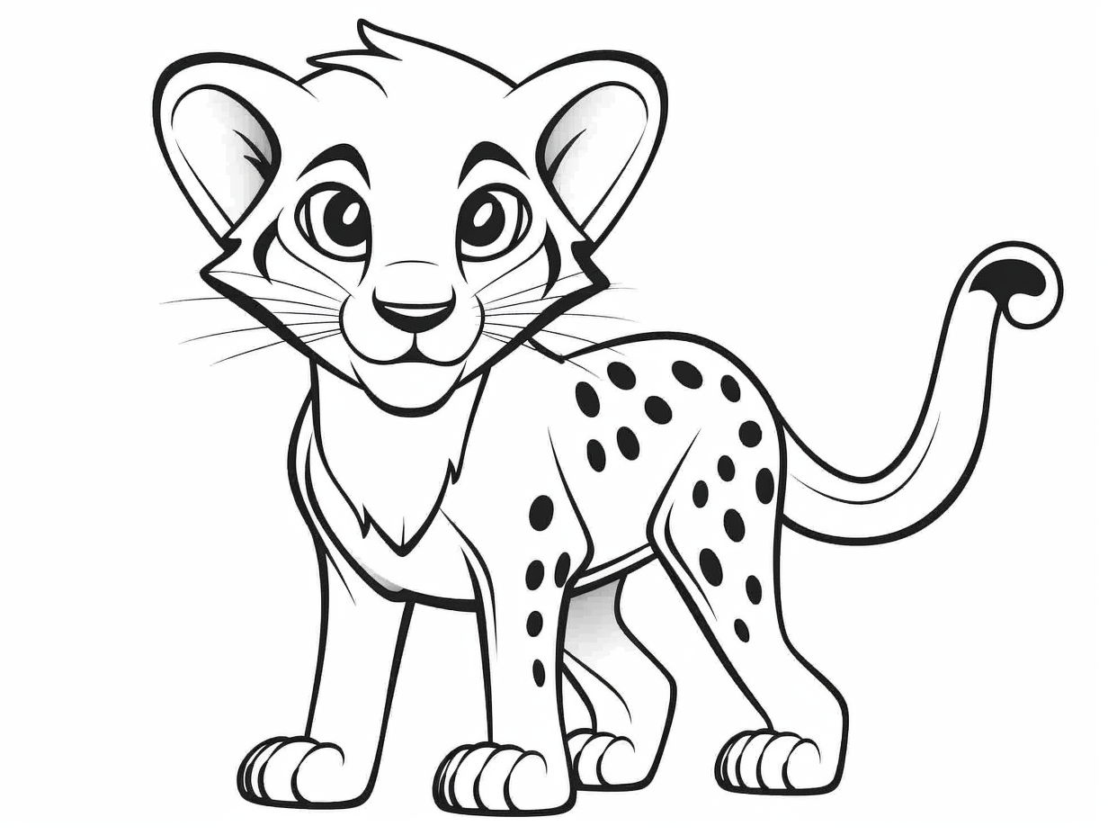 illustration of Colorful cheetah drawing for kids