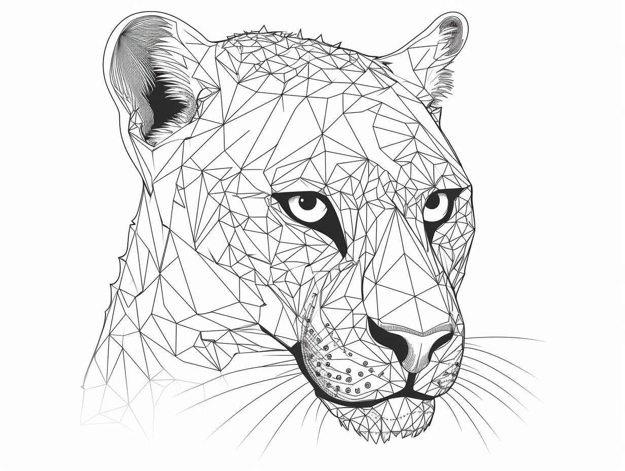 illustration of Colorful cheetahs: adult coloring pages