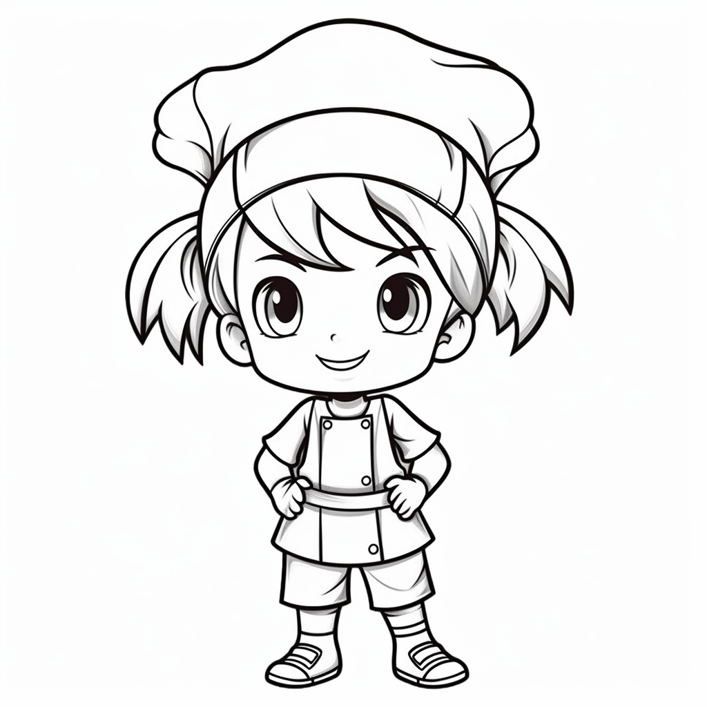 illustration of Colorful chef outline