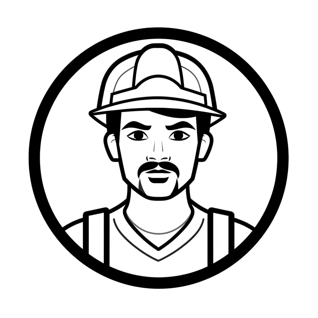 illustration of Colorful construction worker page