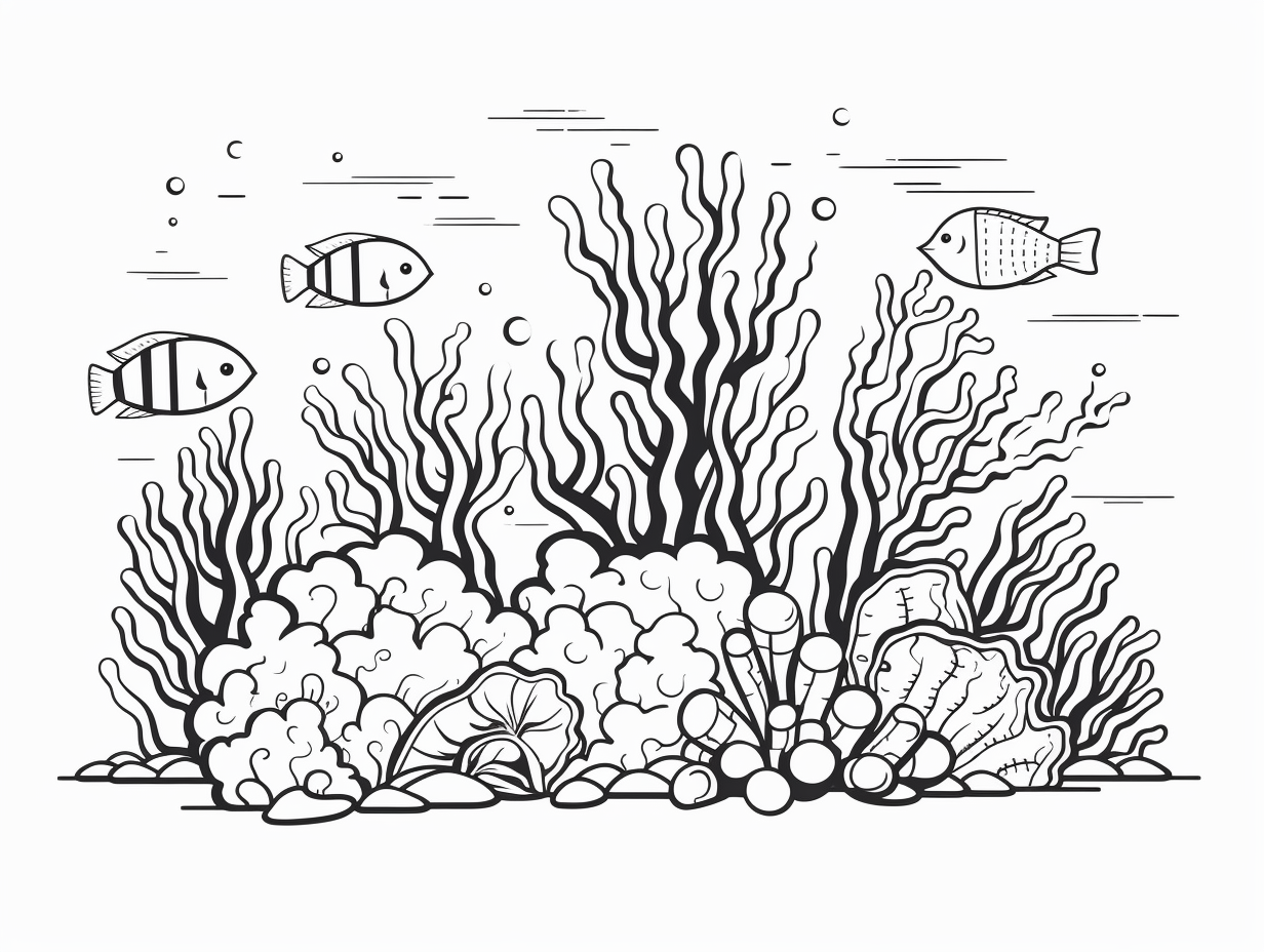 illustration of Colorful coral reef