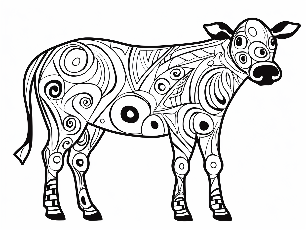illustration of Colorful cow artistry
