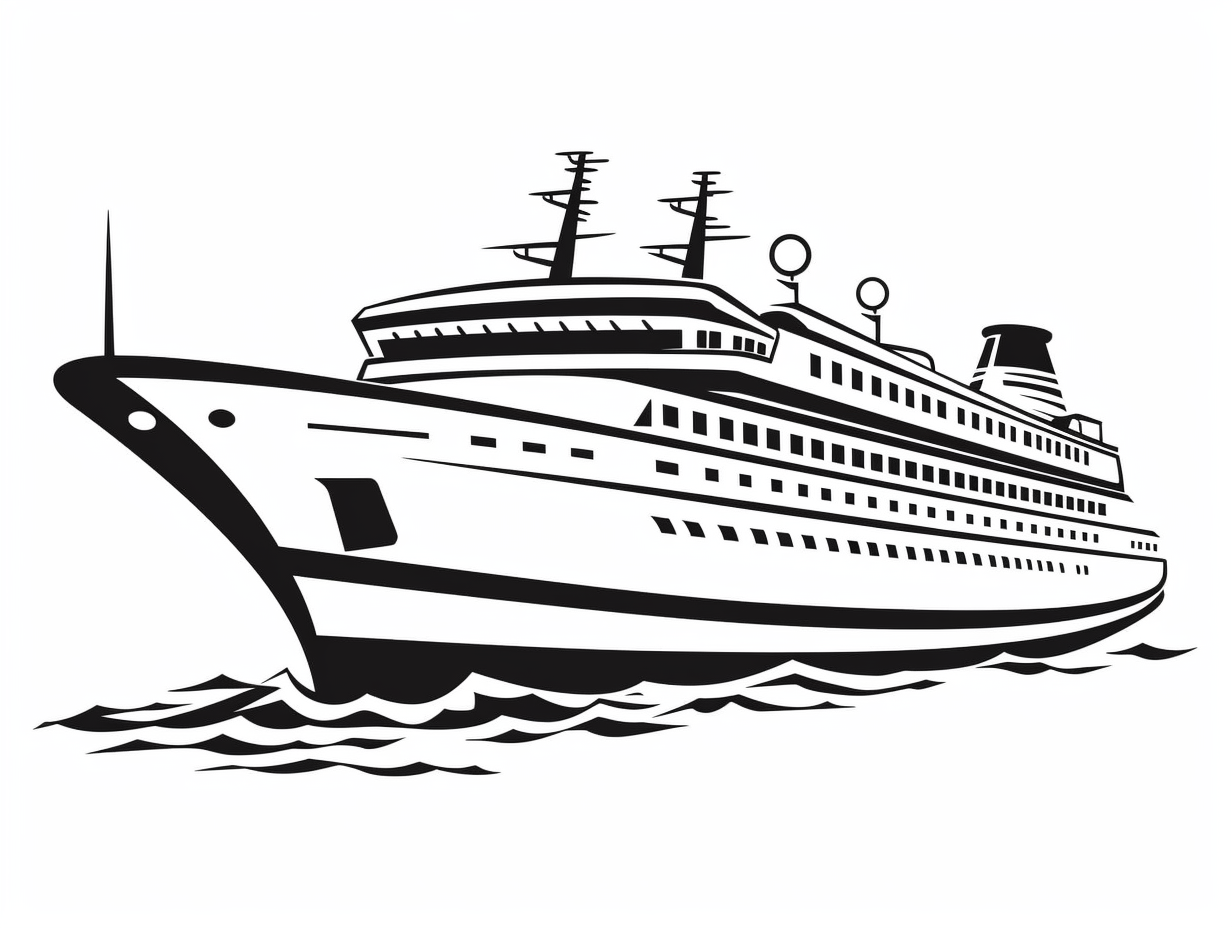 illustration of Colorful cruise ship getaway