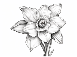 Easy Daffodil Coloring Exercise - Coloring Page