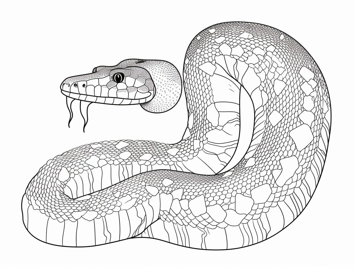 Colorful Journey With A Titanoboa - Coloring Page
