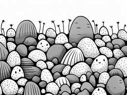 Colorful Pebble Wonderland - Coloring Page