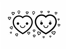 Free printable Colorful Valentine Heart Design coloring page