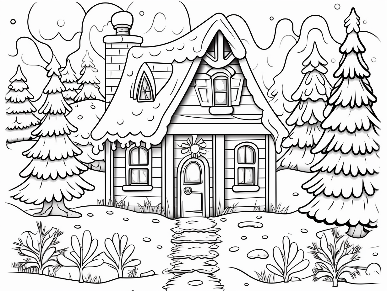Colorful Vintage Christmas Memories - Coloring Page