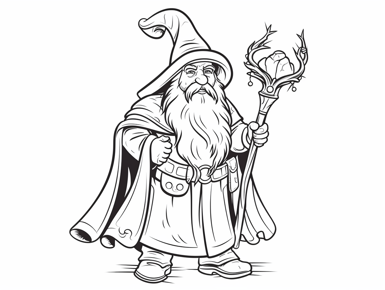 Coloring Adventures With Wizards - Coloring Page