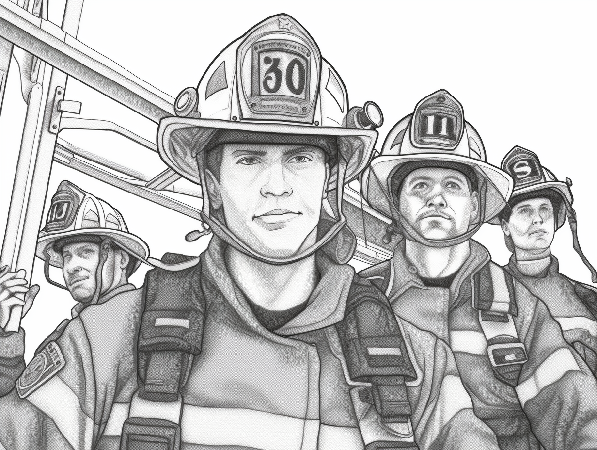 Coloring Tribute To First Responders - Coloring Page