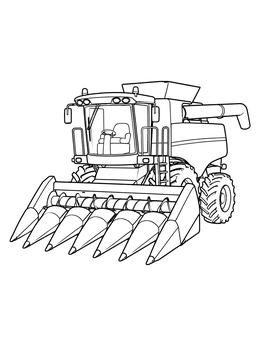 Free printable Combine Harvester With Corn Header coloring page