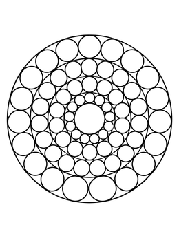 Free printable Geometric Concentric Bubble Mandala coloring page