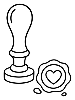 Free printable Vintage Stamp And Wax Seal coloring page