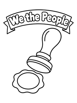 Free printable We The People Seal Stamp coloring page