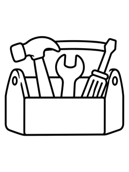 Free printable Toolbox With Hammer And Wrench coloring page
