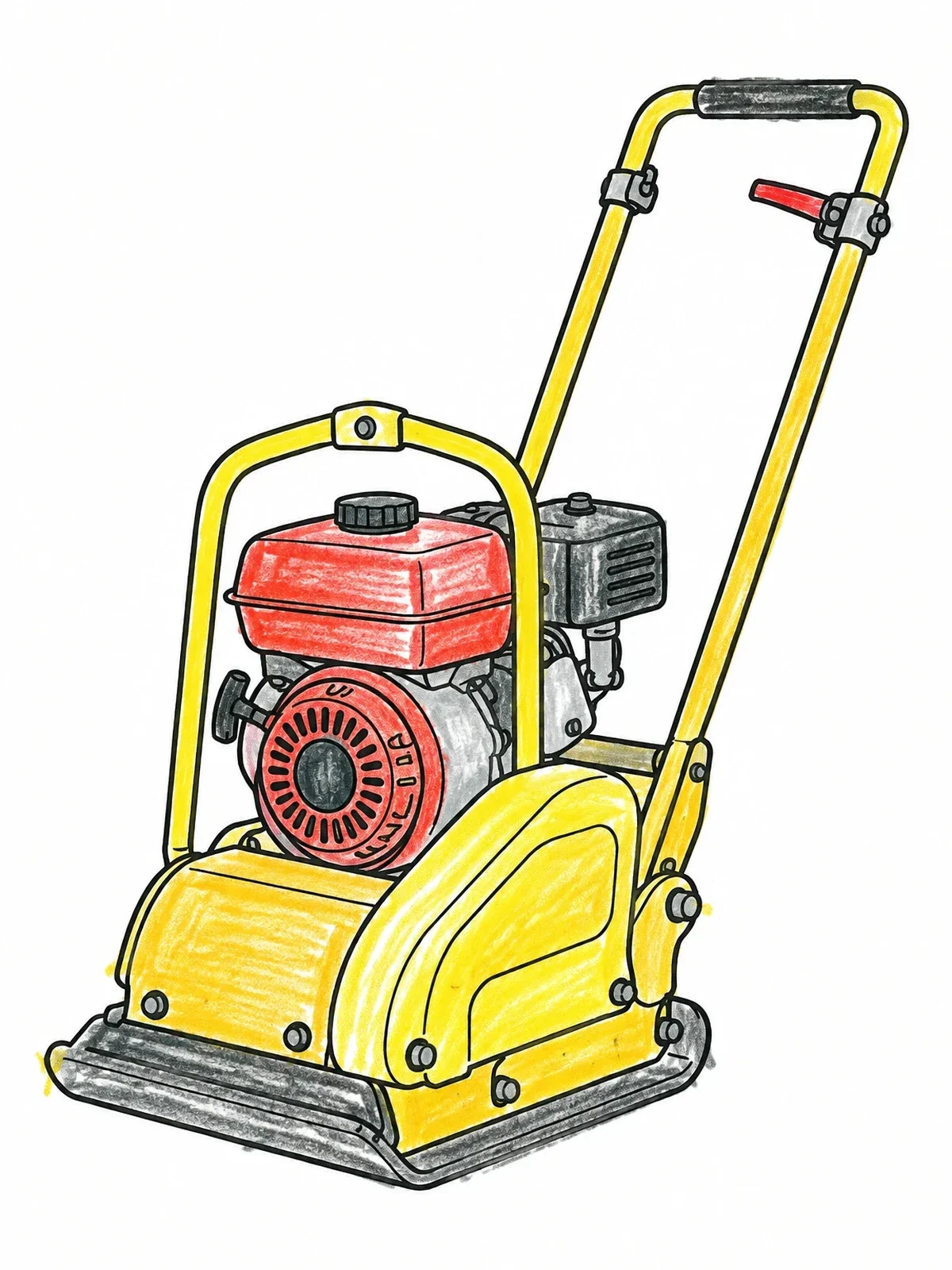 Colored example of the Walk Behind Plate Compactor coloring page