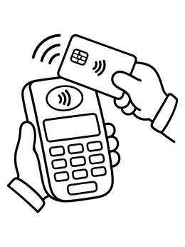 Free printable Contactless Credit Card Payment coloring page