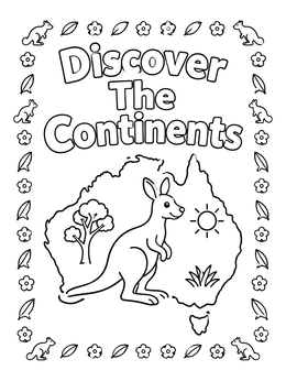 Free printable Australia Map With Cute Kangaroo coloring page