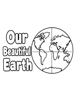 Free printable Our Beautiful Earth Globe Map coloring page