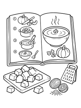 Free printable Cookbook Recipe For Pumpkin Soup coloring page