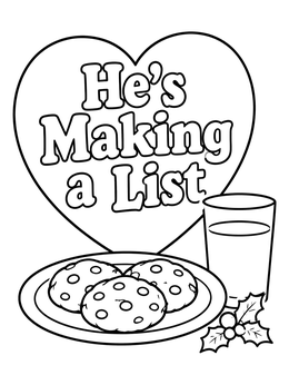 Free printable Cookies And Milk For Santa coloring page