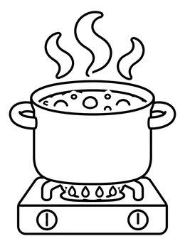 Free printable Bubbling Soup Pot On Stove coloring page