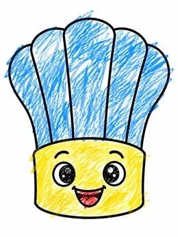 Cute Cartoon Chef Hat – Cooking Coloring Page