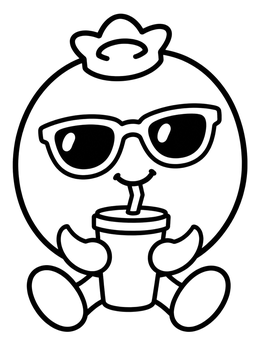 Free printable Cool Blueberry With Drink coloring page