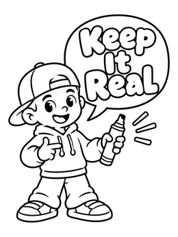 Free printable Cool Boy Holding Graffiti Marker coloring page