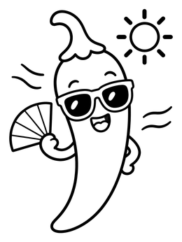 Free printable Cool Chili Pepper With Sunglasses coloring page