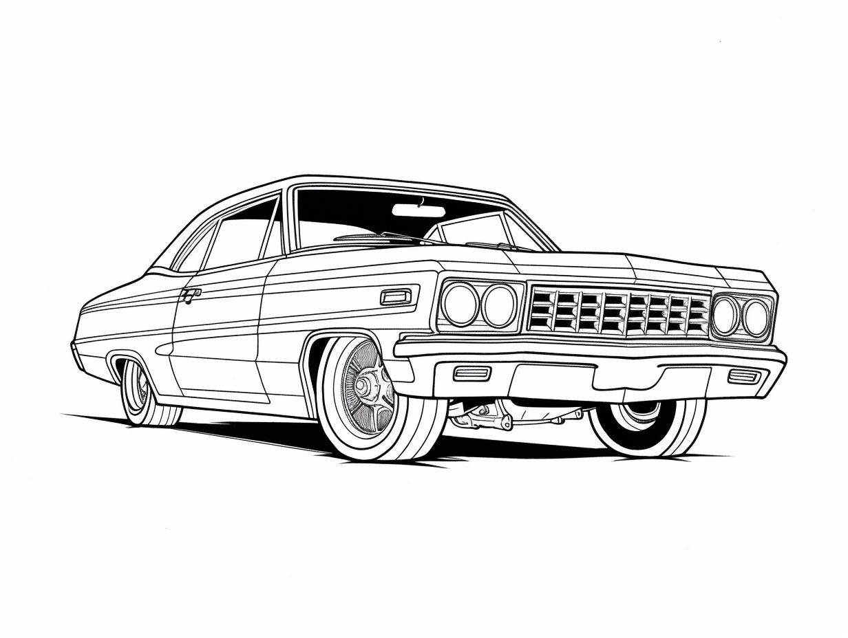 Cool Lowrider Coloring Page - Coloring Page